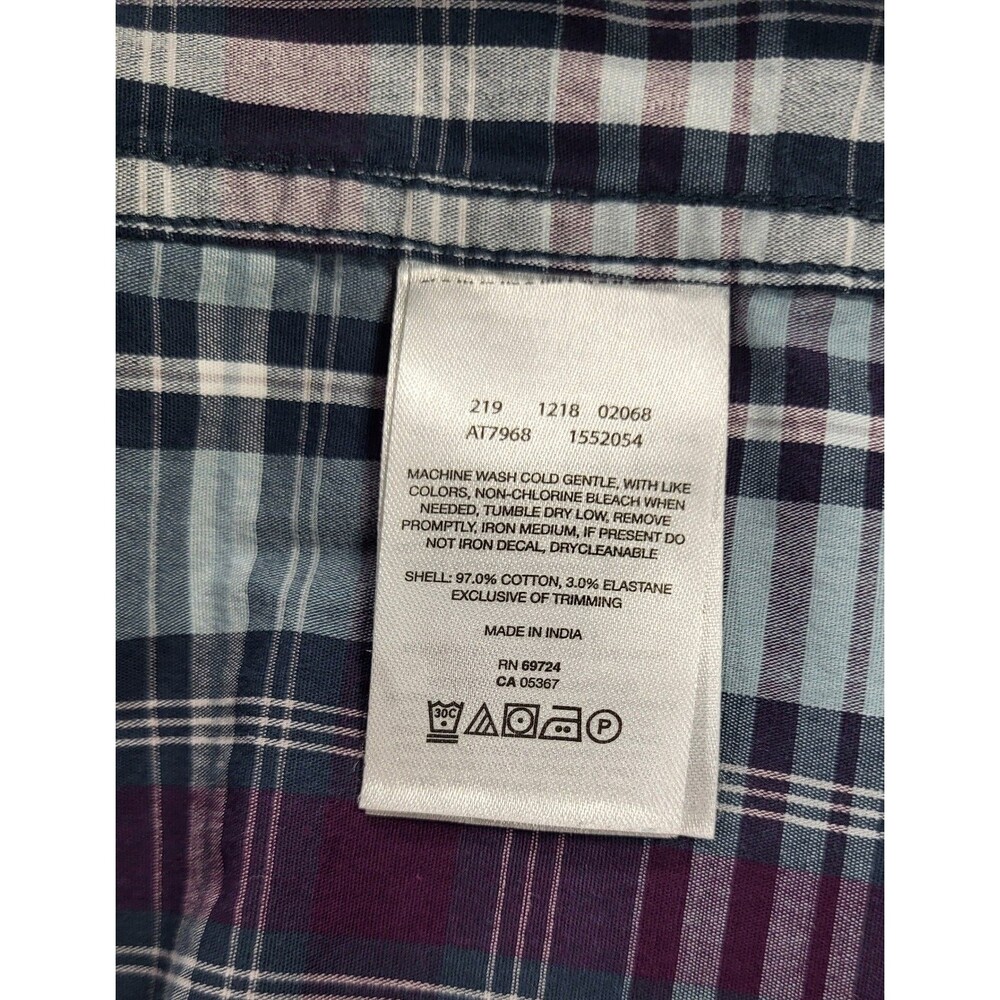 Columbia Men's Purple Green Plaid Long Sleeve Casual Shirt Sz XL Tall - Picture 8 of 9